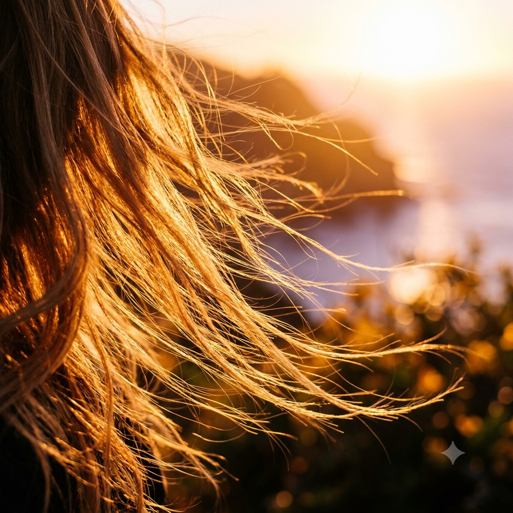 Flowing hair strands